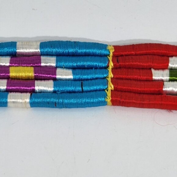 Colorful Round Hand Woven Tribal for Friendship Bow and Arrow Tie Belt Vintage - Picture 12 of 12